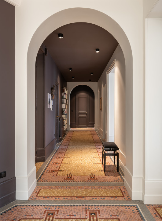 couloir / entrée couloir, mosaique , renovation , travaux , appartement