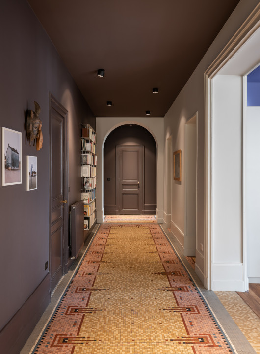 couloir / entrée couloir, mosaique , renovation , travaux , appartement