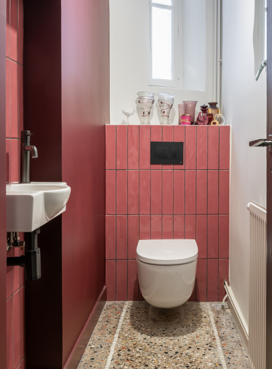 toilette zellige , lave main , travaux , renovation